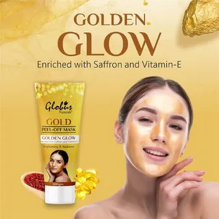 Globus Naturals Golden Glow Peel Off Mask Removes Blackhead AntiAging Lightening Brightening 100 gm Globus Naturals Golden Glow Peel Off Mask Removes Blackhead AntiAging Lightening Brightening 100 gm