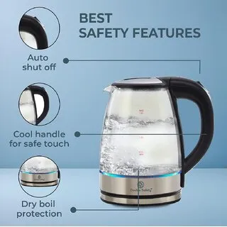 Double Safety Electric Kettle 2.0 Litre Transparent Top Scarlet Design For Hot Water, Tea, Coffee, Multipurpose Double Safety Electric Kettle 2.0 Litre Transparent Top Scarlet Design For Hot Water, Tea, Coffee, Multipurpose