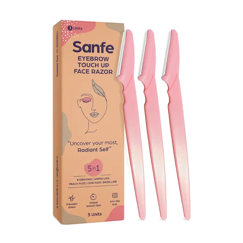 Sanfe Reusable Eyebrow Touch Up Hair Removing Face Razor For Women - Pack of 3, Instant & Painless Hair Removal Sanfe Reusable Eyebrow Touch Up Hair Removing Face Razor For Women - Pack of 3, Instant & Painless Hair Removal