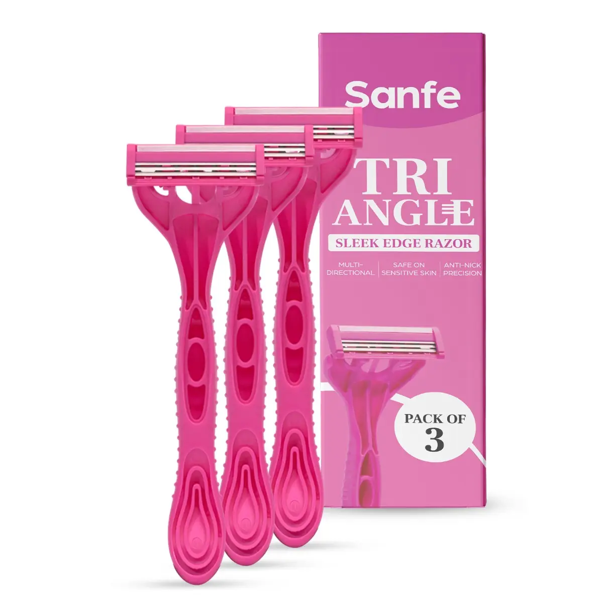 Sanfe Tri Angle Sleek Edge Facial Razor - Pack of 3 Sanfe Tri Angle Sleek Edge Facial Razor - Pack of 3