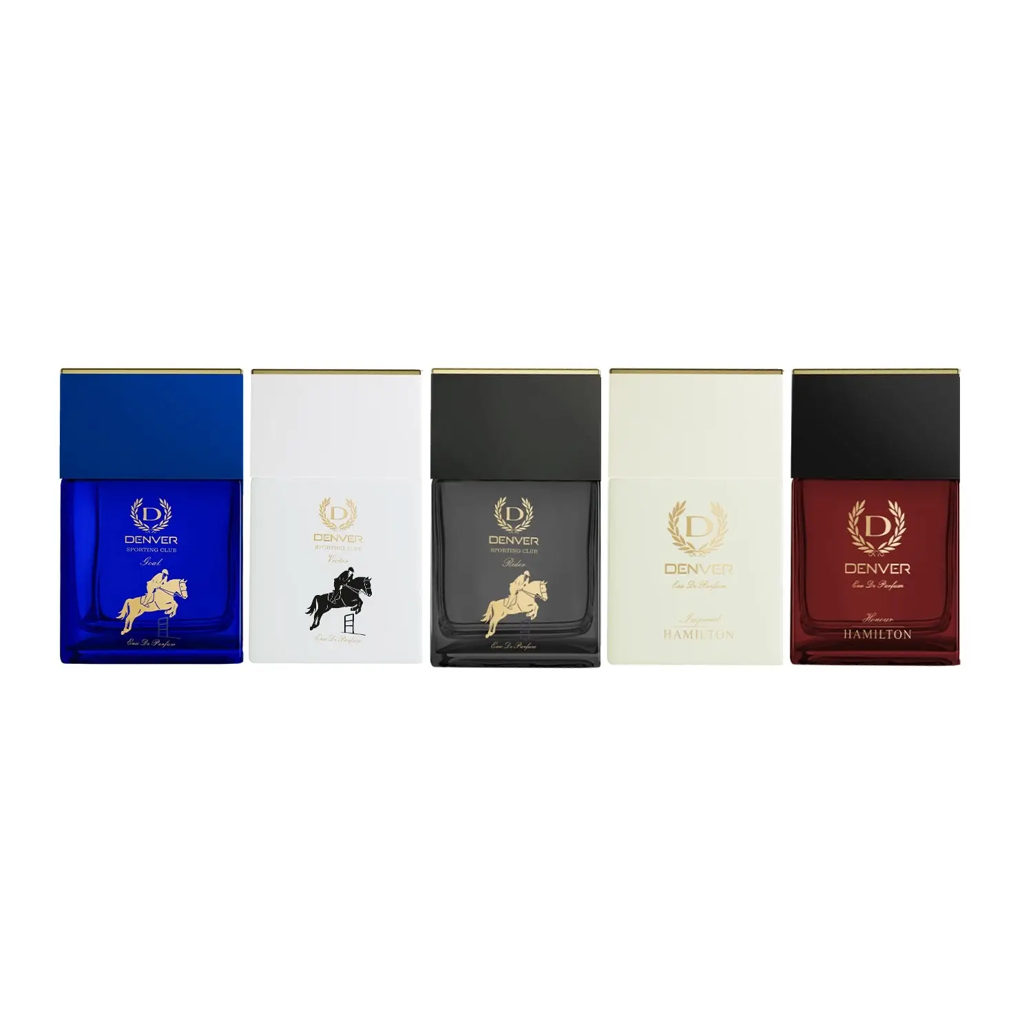 Denver Pack of 5 Perfumes (Goal + Victor + Rider + Imperial + Honour) - 70ml Each Denver Pack of 5 Perfumes (Goal + Victor + Rider + Imperial + Honour) - 70ml Each